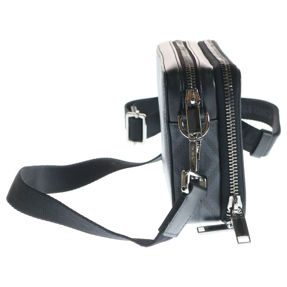 Christian Dior(クリスチャンディオール) CDダイヤモンド メッセンジャー ショルダーバッグ シルバー金具 ブラック 11-BO-0223 レディース