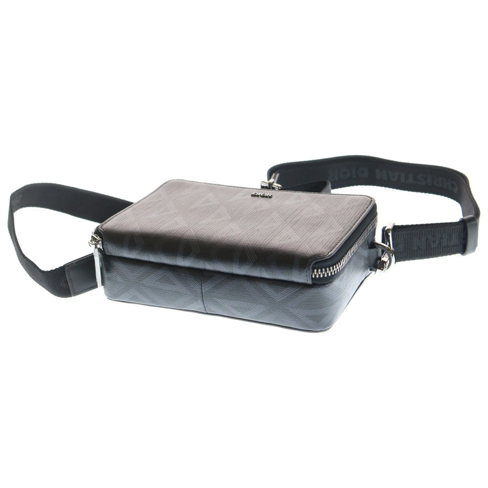 Christian Dior(クリスチャンディオール) CDダイヤモンド メッセンジャー ショルダーバッグ シルバー金具 ブラック 11-BO-0223 レディース