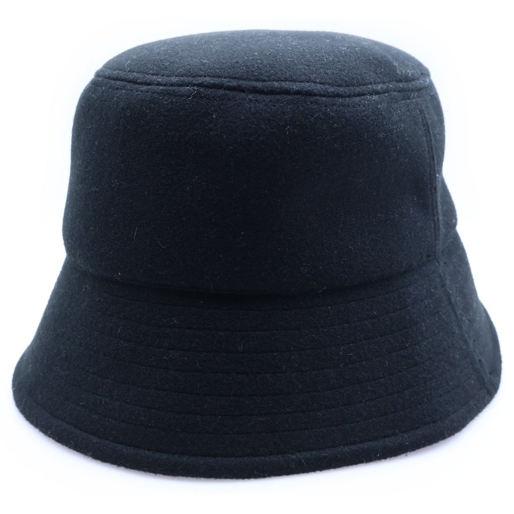 Yohji Yamamoto(ヨウジヤマモト) メルトンバケットハット ブラック UU-H56-923