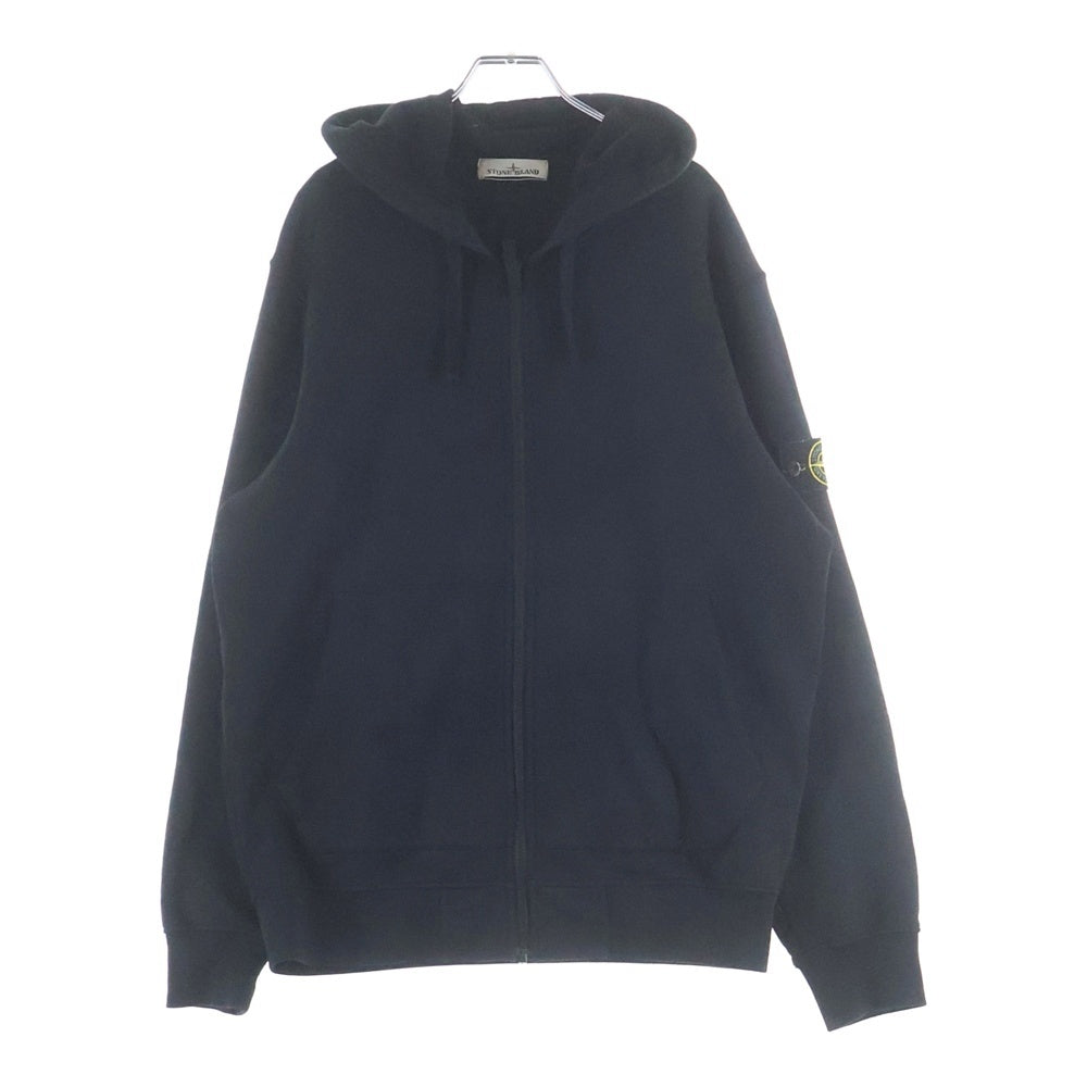 STONE ISLAND(ストーンアイランド) ワッペンロゴ ジップアップ スウェットパーカー フーディー ブラック 101564251
