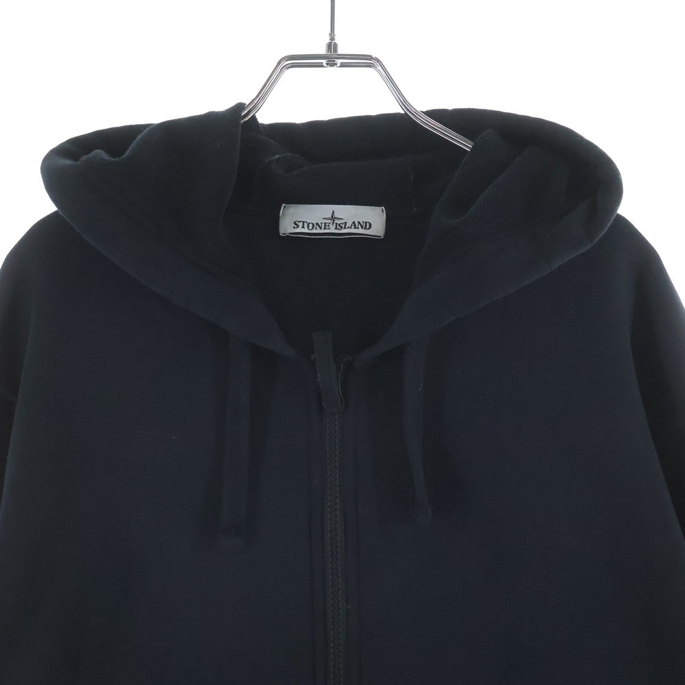 STONE ISLAND(ストーンアイランド) ワッペンロゴ ジップアップ スウェットパーカー フーディー ブラック 101564251