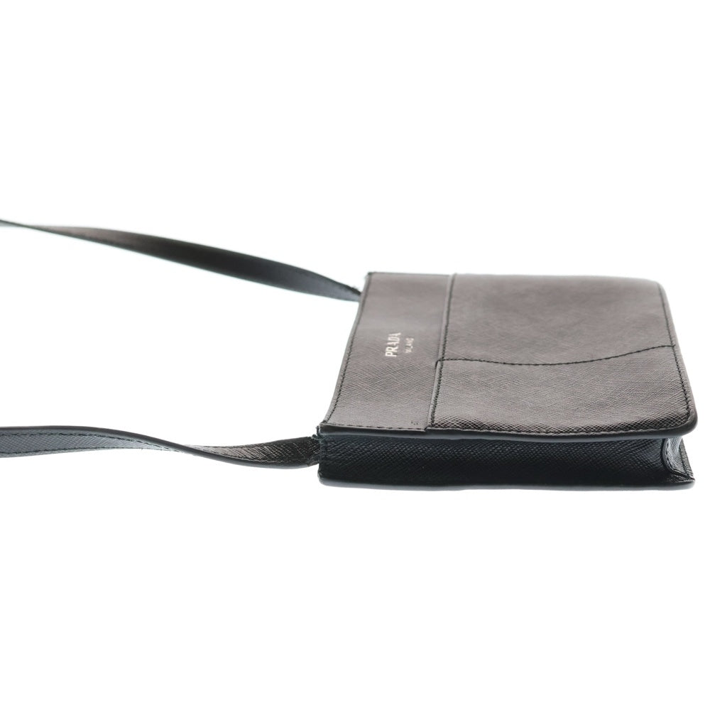 PRADA(プラダ) ショルダーバック サフィアーノ ミニバッグ ブラック レザー シルバー金具