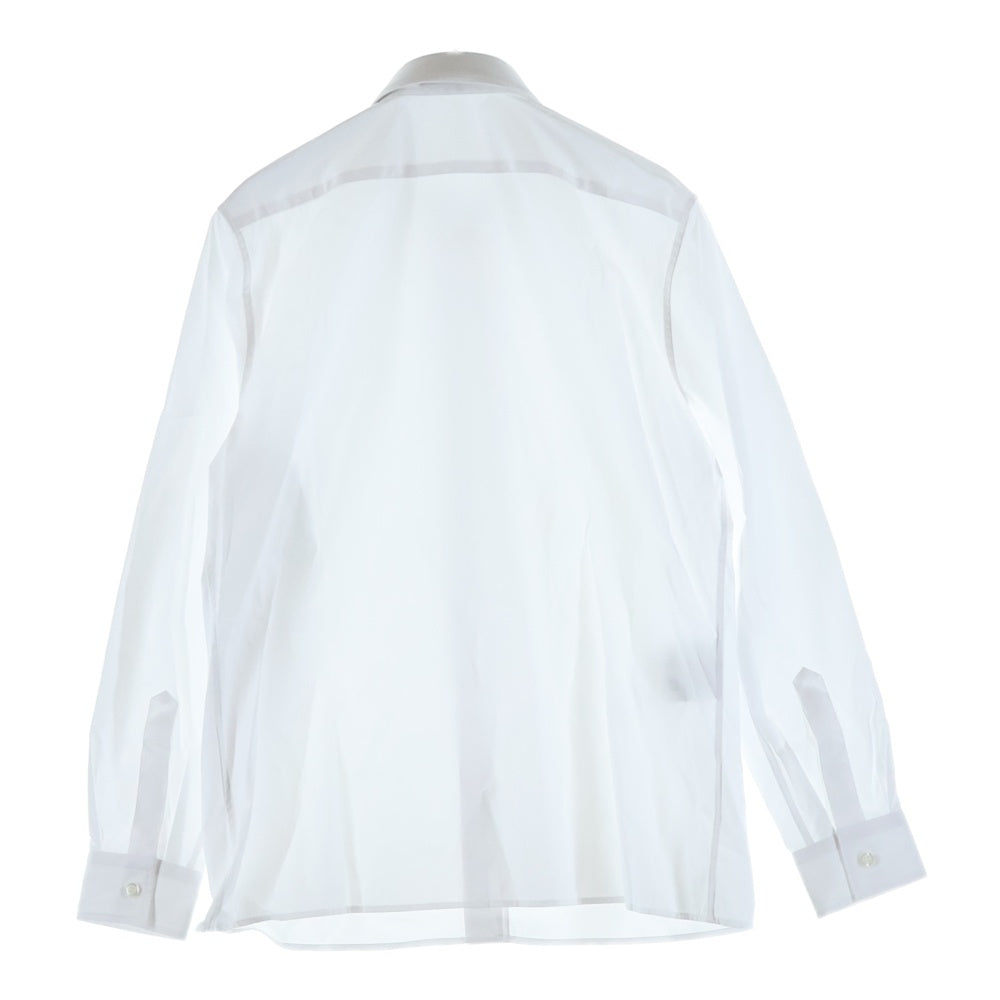 PRADA(プラダ) ワイドカラーコットン長袖ドレスシャツ ホワイト DNA02R レディース
