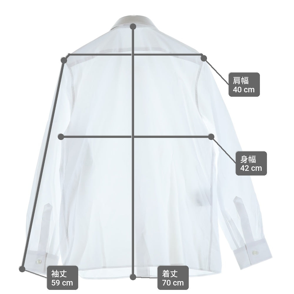 PRADA(プラダ) ワイドカラーコットン長袖ドレスシャツ ホワイト DNA02R レディース