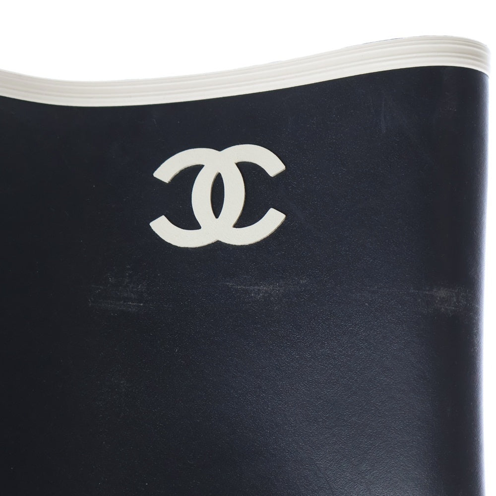 CHANEL(シャネル) 22AW ココマーク ラバー サイハイ ロングレインブーツ ブラック レディース G39625