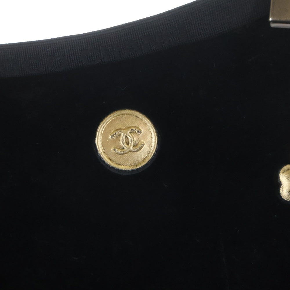 CHANEL(シャネル) 21AW ココマークボタン アイコンモチーフ ベロア レギンス パンツ ブラック レディース P70753