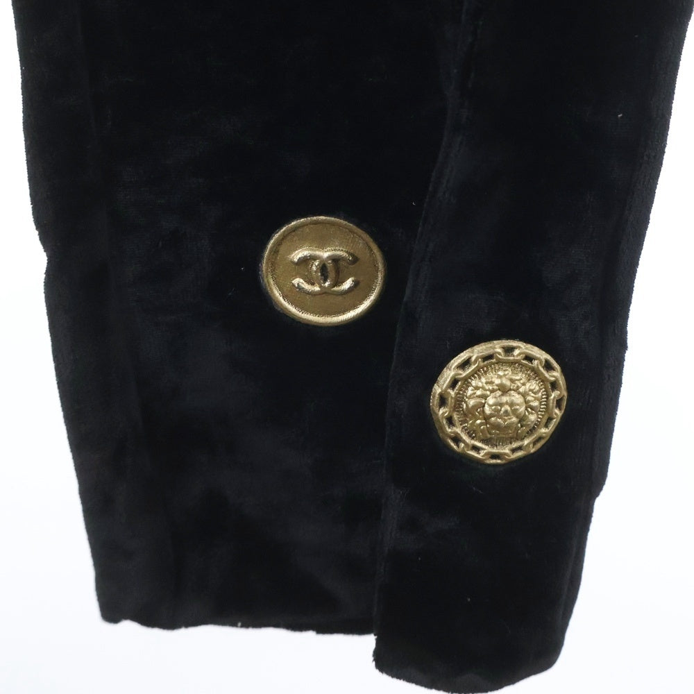 CHANEL(シャネル) 21AW ココマークボタン アイコンモチーフ ベロア レギンス パンツ ブラック レディース P70753