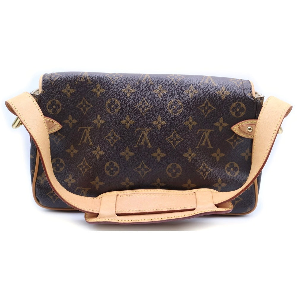 LOUIS VUITTON(ルイヴィトン) モノグラム ハドソンPM ショルダーバッグ ブラウン レザー×PVC M40027 ゴールド金具 レディース
