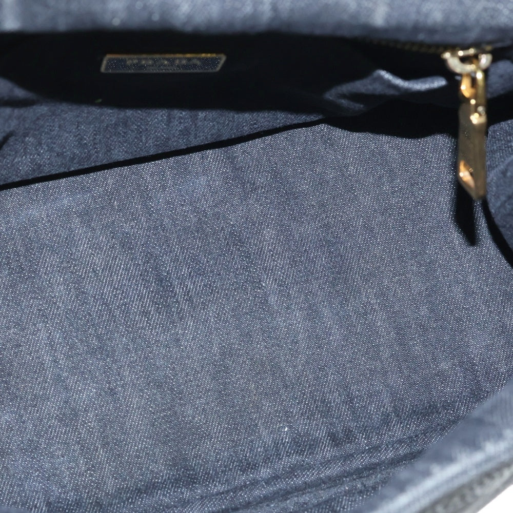 PRADA(プラダ) カナパ デニム トートバッグ ハンドバッグ ブラック デニム ゴールド金具 レディース
