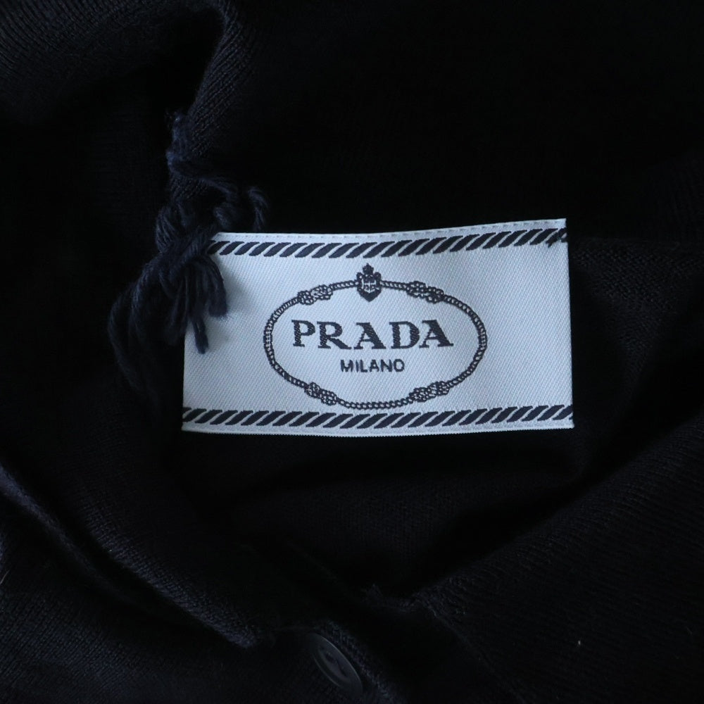 PRADA(プラダ) ウールニット 長袖ポロシャツ ネイビー レディース DNA00T S000 145T