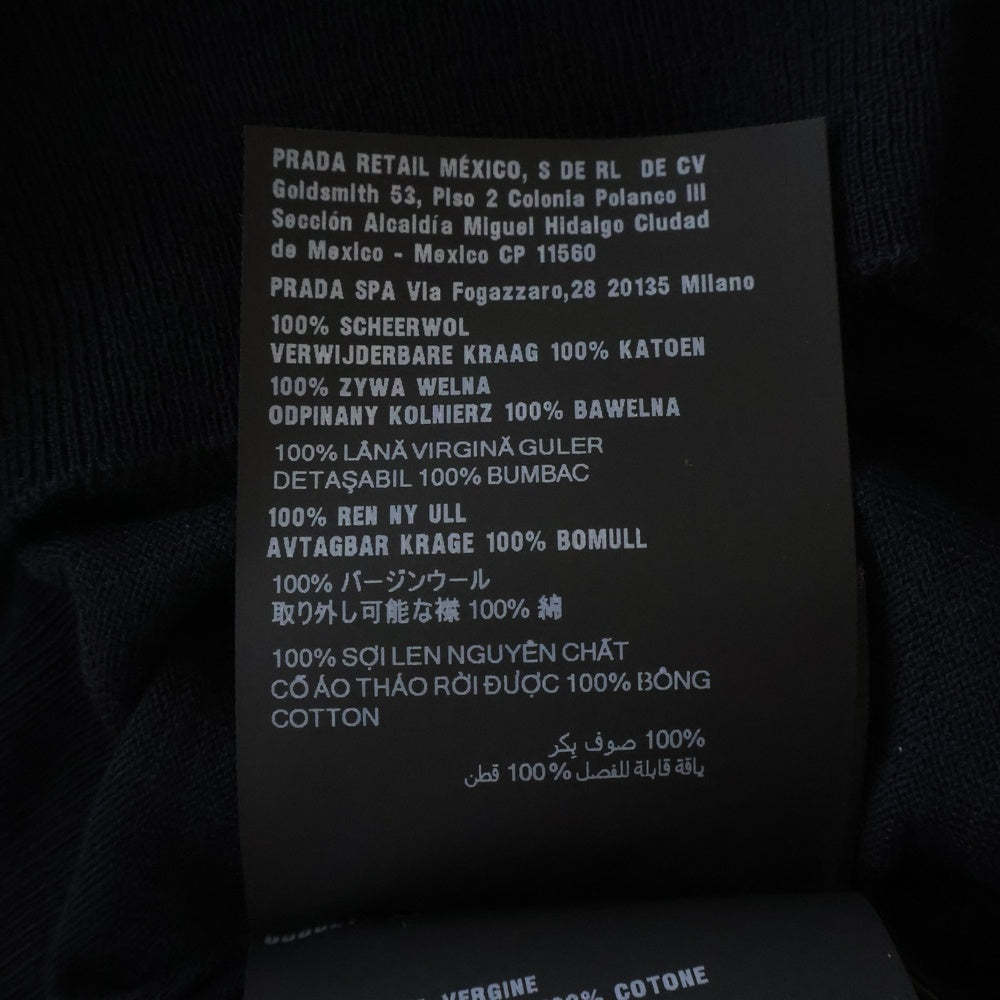 PRADA(プラダ) ウールニット 長袖ポロシャツ ネイビー レディース DNA00T S000 145T