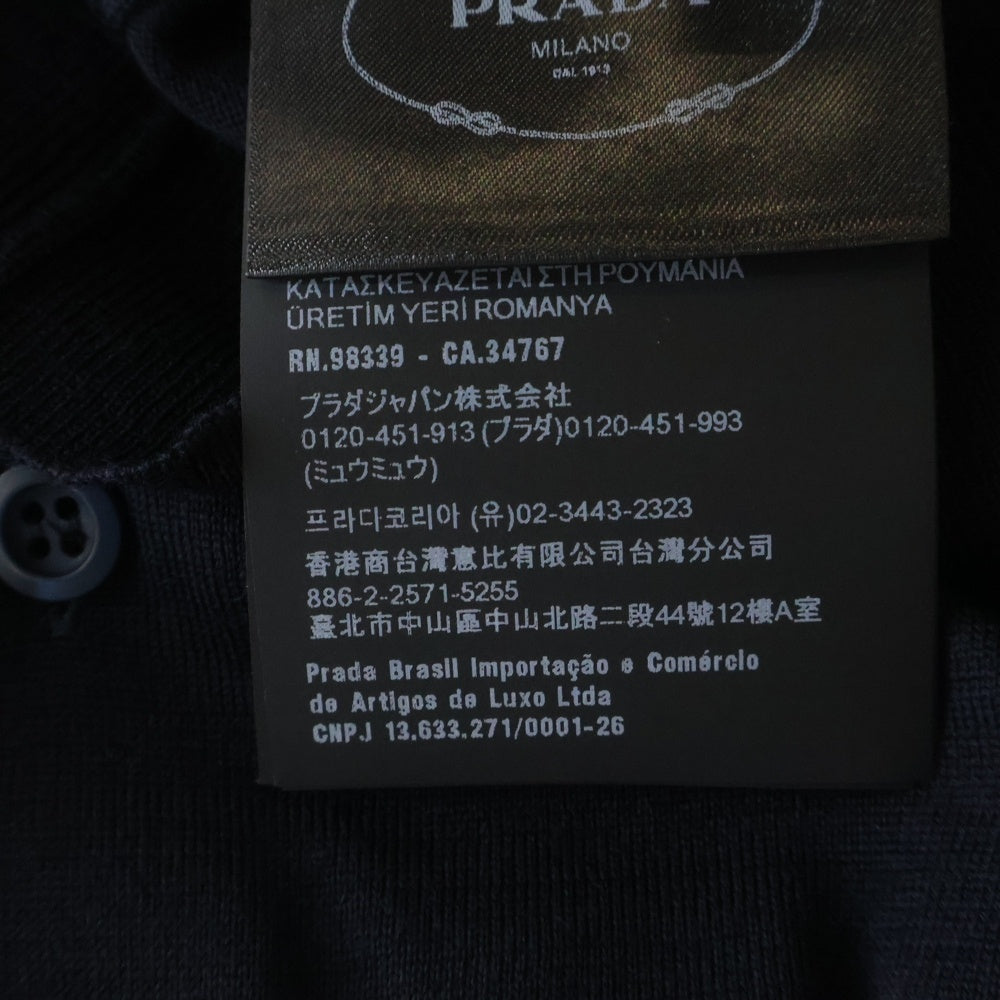 PRADA(プラダ) ウールニット 長袖ポロシャツ ネイビー レディース DNA00T S000 145T