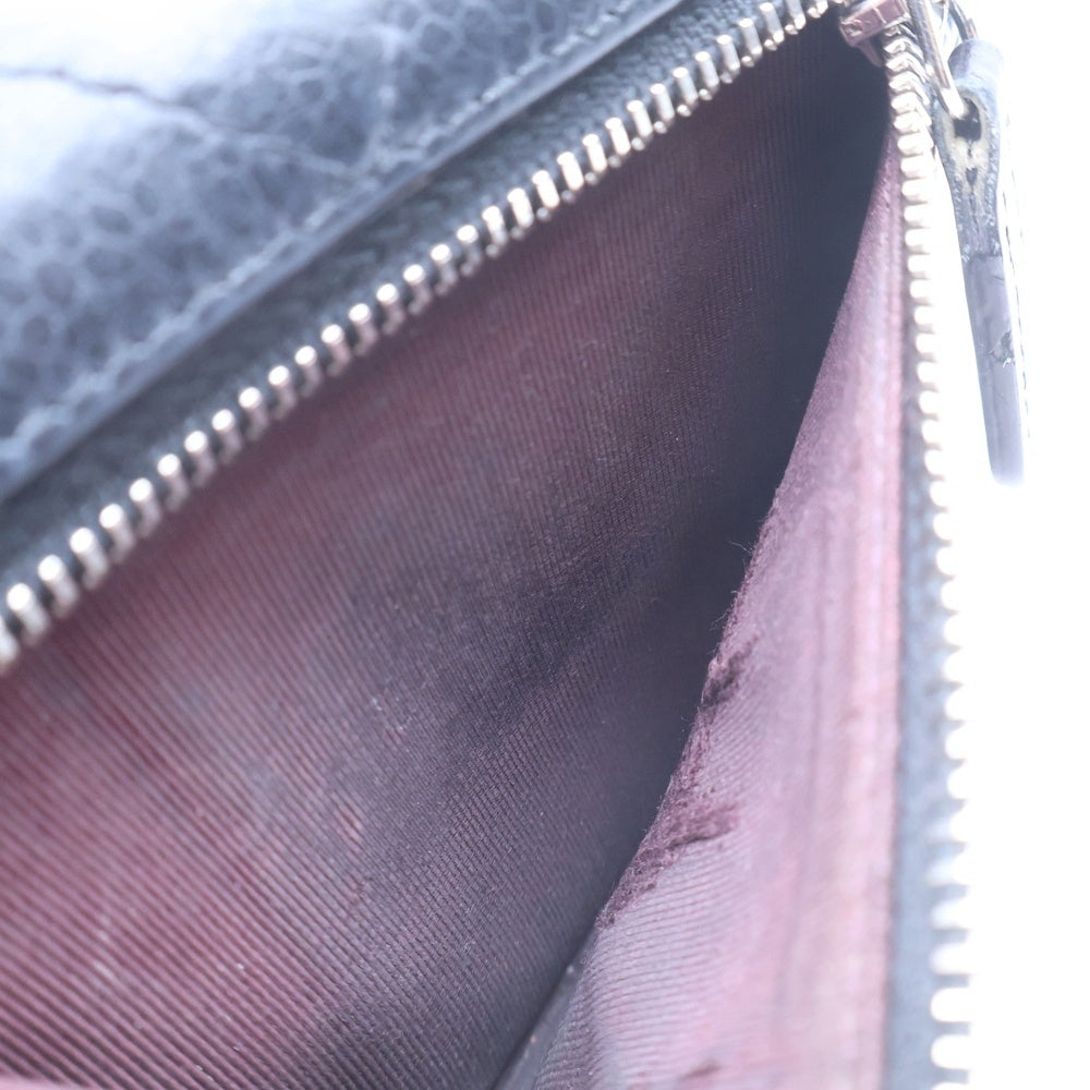 CHANEL(シャネル) マトラッセ 三つ折り財布 コンパクトウォレット キャビアスキン シルバー金具 ブラック レディース