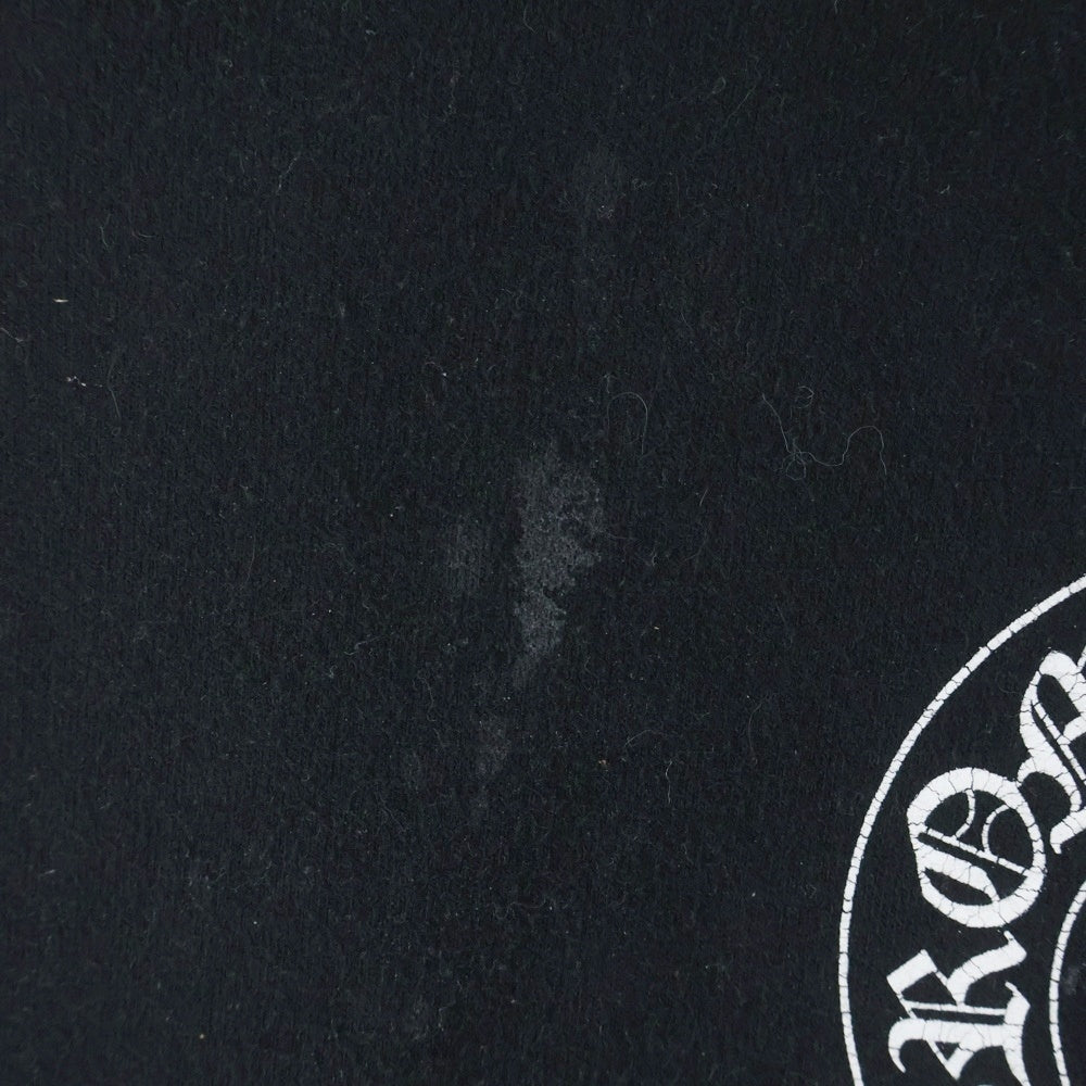 CHROME HEARTS(クロムハーツ) Horseshoe L/S Sweatshirt ホースシュープリント 袖フローラル クルーネックスウェットトレーナー ブラック
