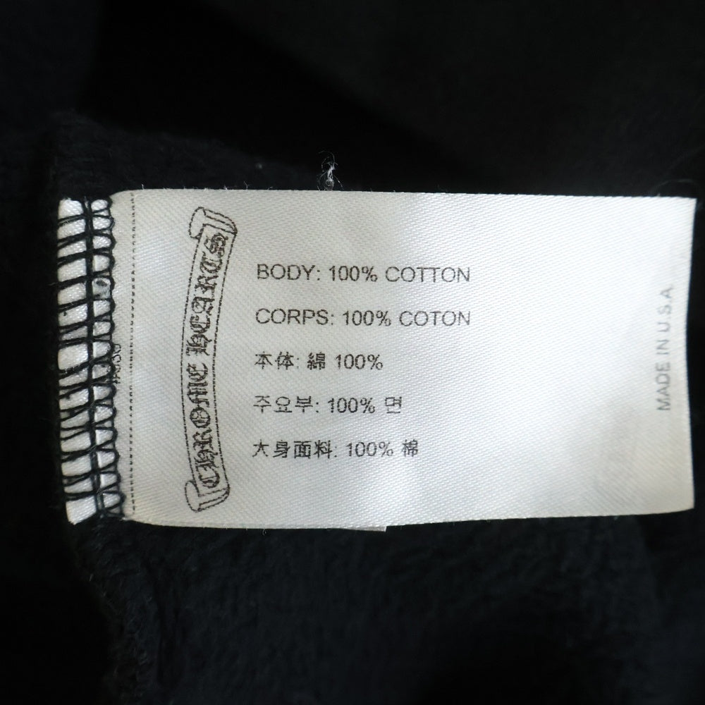 CHROME HEARTS(クロムハーツ) Horseshoe L/S Sweatshirt ホースシュープリント 袖フローラル クルーネックスウェットトレーナー ブラック