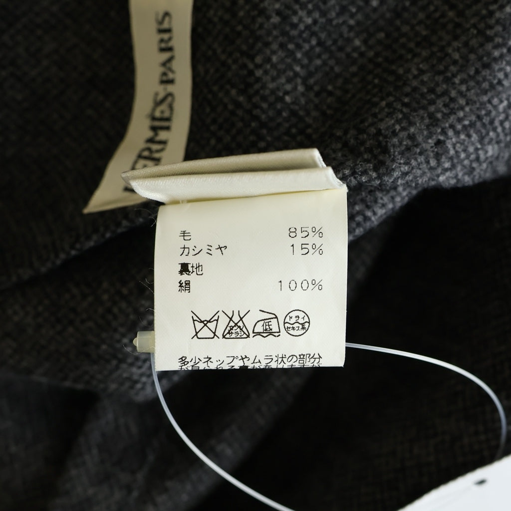 HERMES(エルメス) マルジェラ期 カシミヤ混 ウール 2B テーラードジャケット グレー レディース