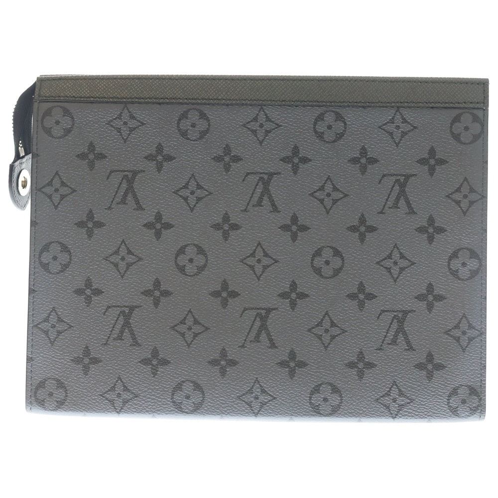 LOUIS VUITTON(ルイヴィトン) モノグラムエクリプス リバース ポシェット ヴォワヤージュ クラッチバッグ セカンドバッグ ダークグレー PVC M69535 シルバー金具 レディース