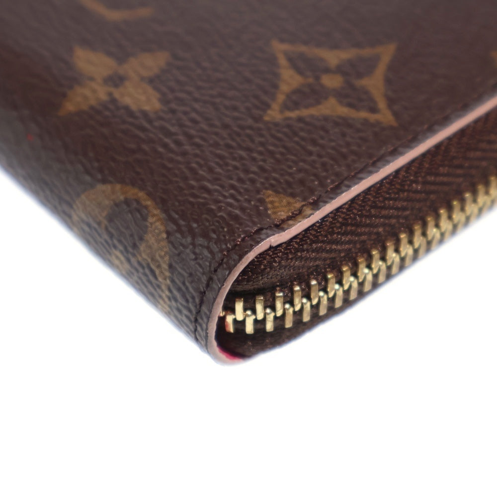 LOUIS VUITTON(ルイヴィトン) モノグラム ポルトフォイユ・クレマンス フラワーチャーム ロングウォレット 長財布 カードケース ブラウン PVCレザー M64201 ゴールド金具 レディース