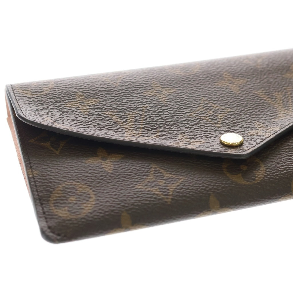 LOUIS VUITTON(ルイヴィトン) モノグラム ポルトフォイユ・ジャンヌ ロングウォレット 長財布 カードケース ブラウン×ピンク レザー M62203 ゴールド金具 レディース