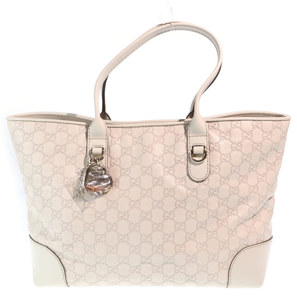 GUCCI(グッチ) GGキャンバス ハートビット トートバッグ ハンドバッグ ホワイト レザー 269956 ゴールド金具 レディース