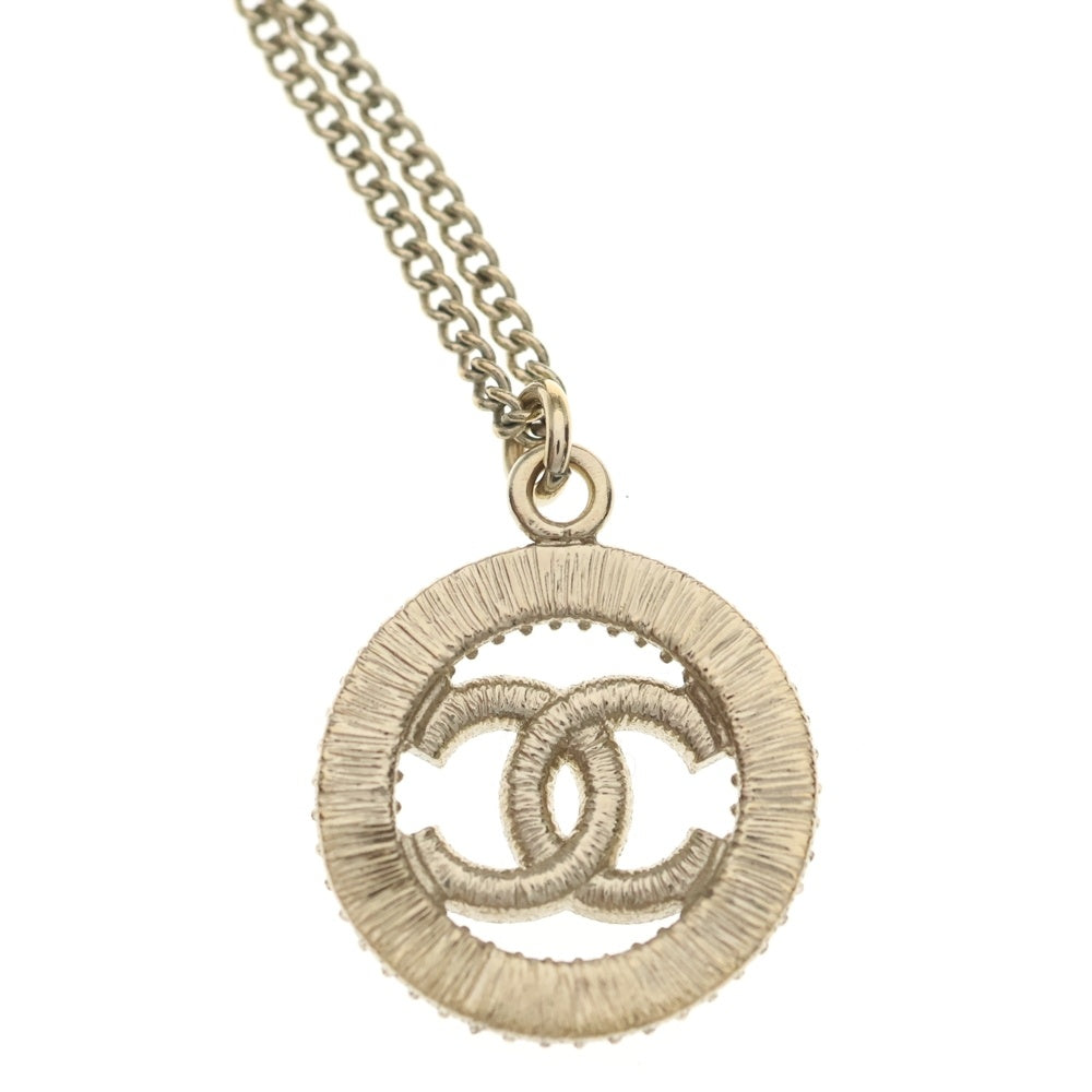 CHANEL(シャネル) ココマーク サークル ラインストーン ネックレス ペンダント チェーン ゴールド AB0653 レディース