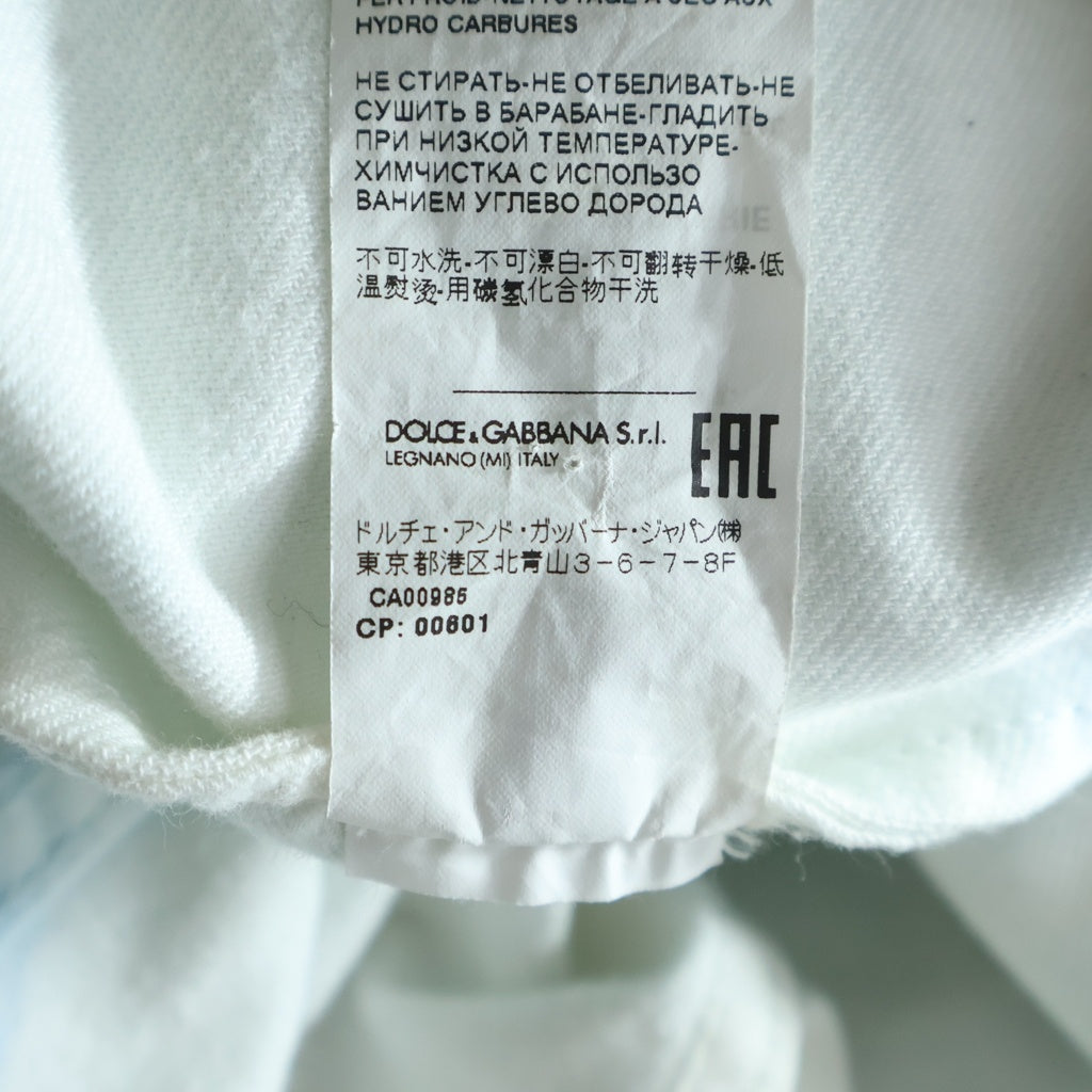 DOLCE & GABBANA(ドルチェアンドガッバーナ) ■ブルゾン ストレッチホワイトデニム ブラシストローク DS G9JC2Z