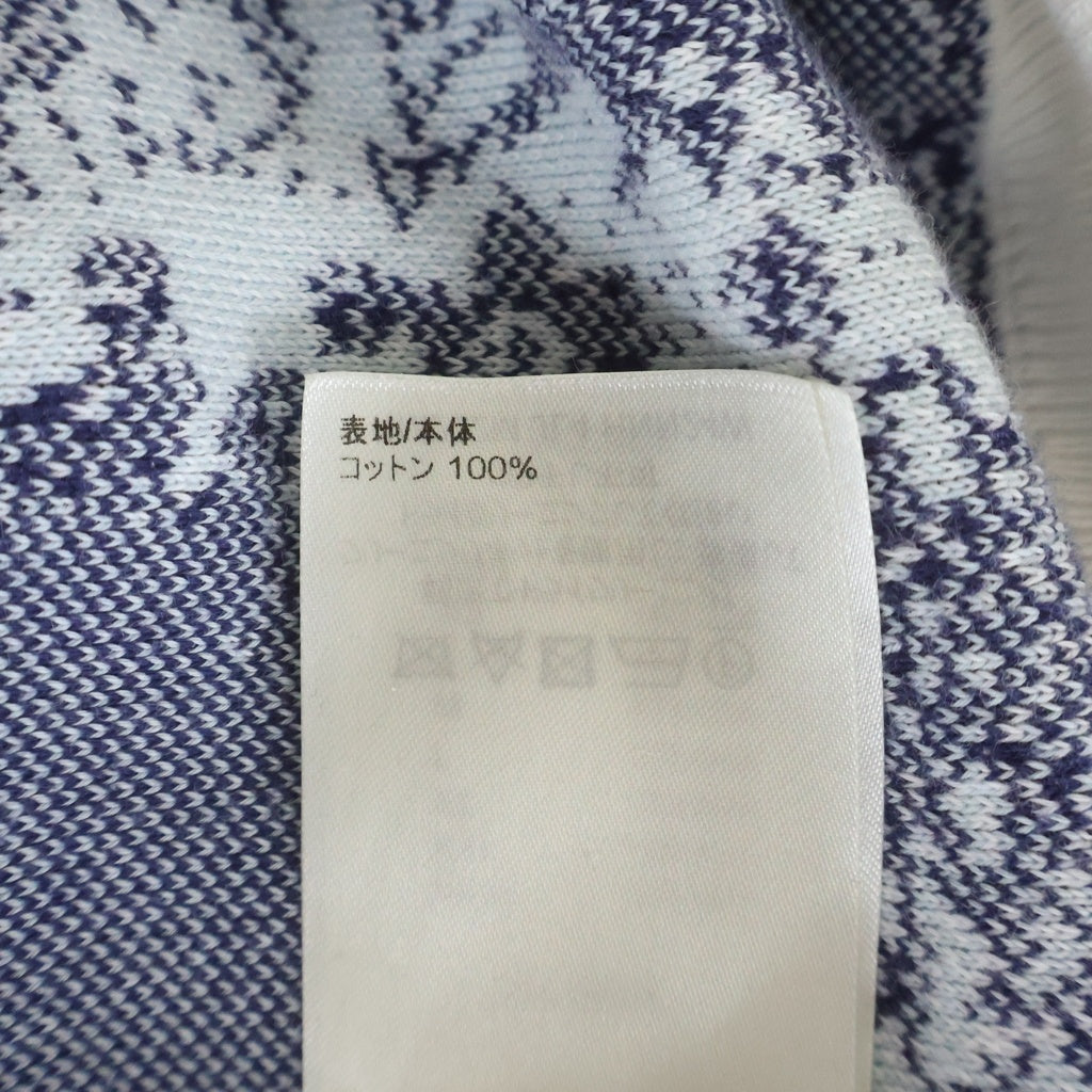 LOUIS VUITTON(ルイヴィトン) 22AW モノグラム バンダナ ジャガード クルーネック プルオーバー 長袖ニット セーター ホワイト/ブルー RM222M JL4 HNN24W