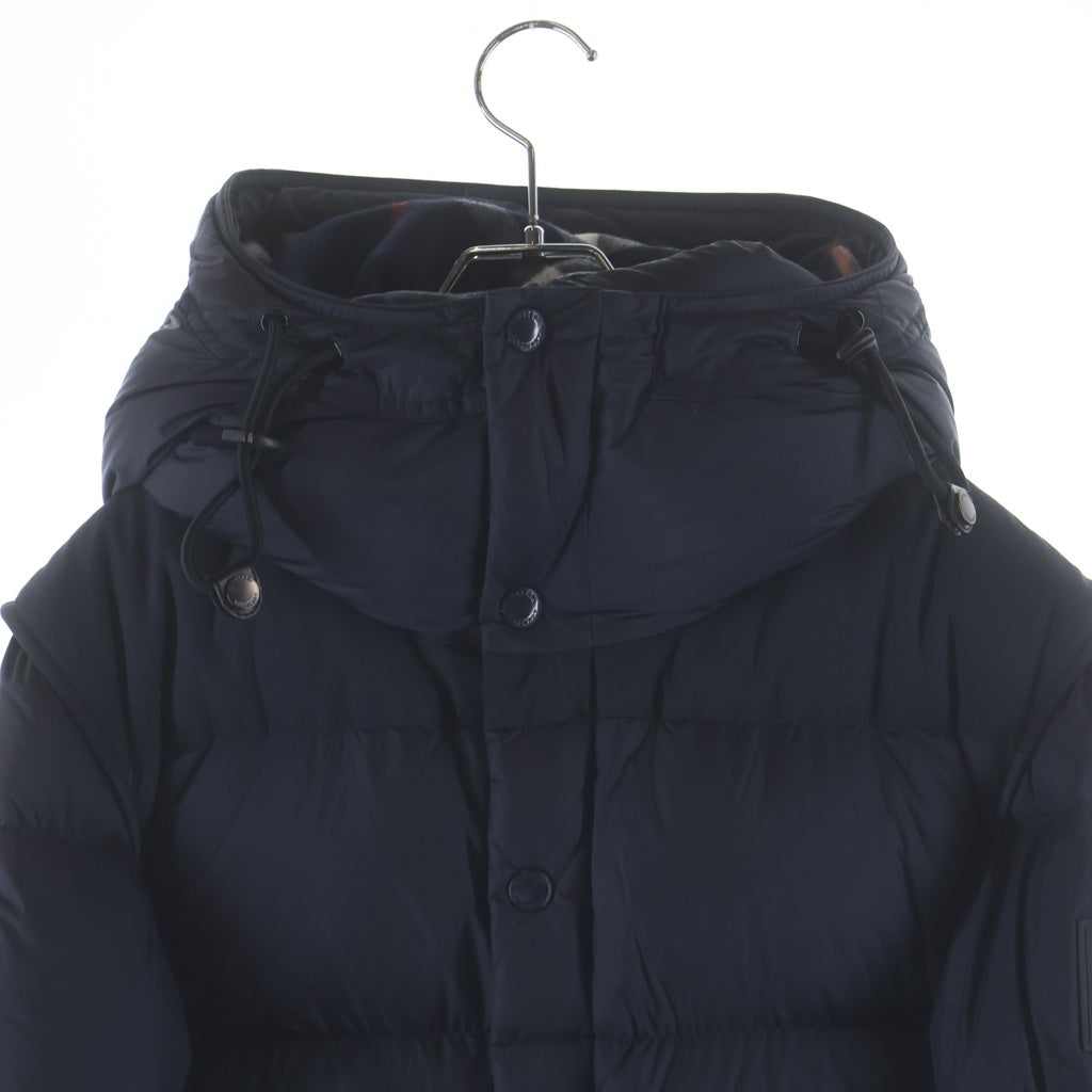 BURBERRY(バーバリー) ラバーロゴ フーデッド ジップアップ ダウンジャケット ネイビー 53B3092