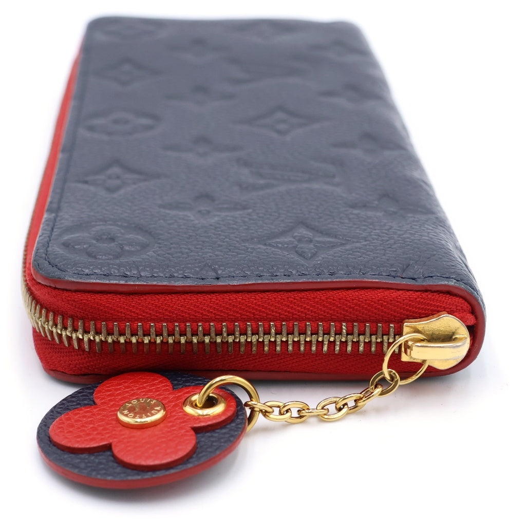LOUIS VUITTON(ルイヴィトン) モノグラム アンプラント ポルトフォイユクレマンス マリーヌルージュ ロングウォレット 長財布 カードケース ネイビー×レッド レザー M63920 ゴールド金具 レディース