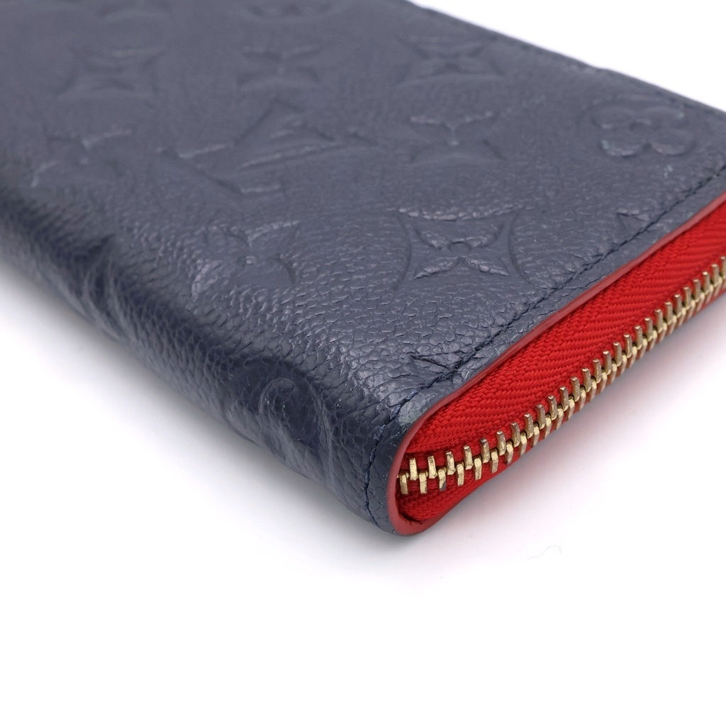 LOUIS VUITTON(ルイヴィトン) モノグラム アンプラント ポルトフォイユクレマンス マリーヌルージュ ロングウォレット 長財布 カードケース ネイビー×レッド レザー M63920 ゴールド金具 レディース