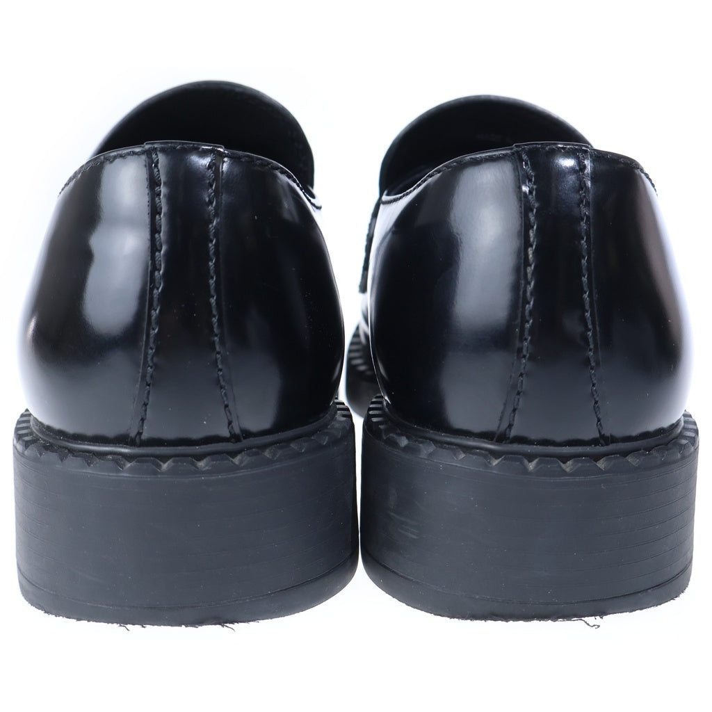 PRADA(プラダ) チョコレート ブラッシュドレザー トライアングルロゴプレート ローカットシューズ ローファー ブラック 2DE127