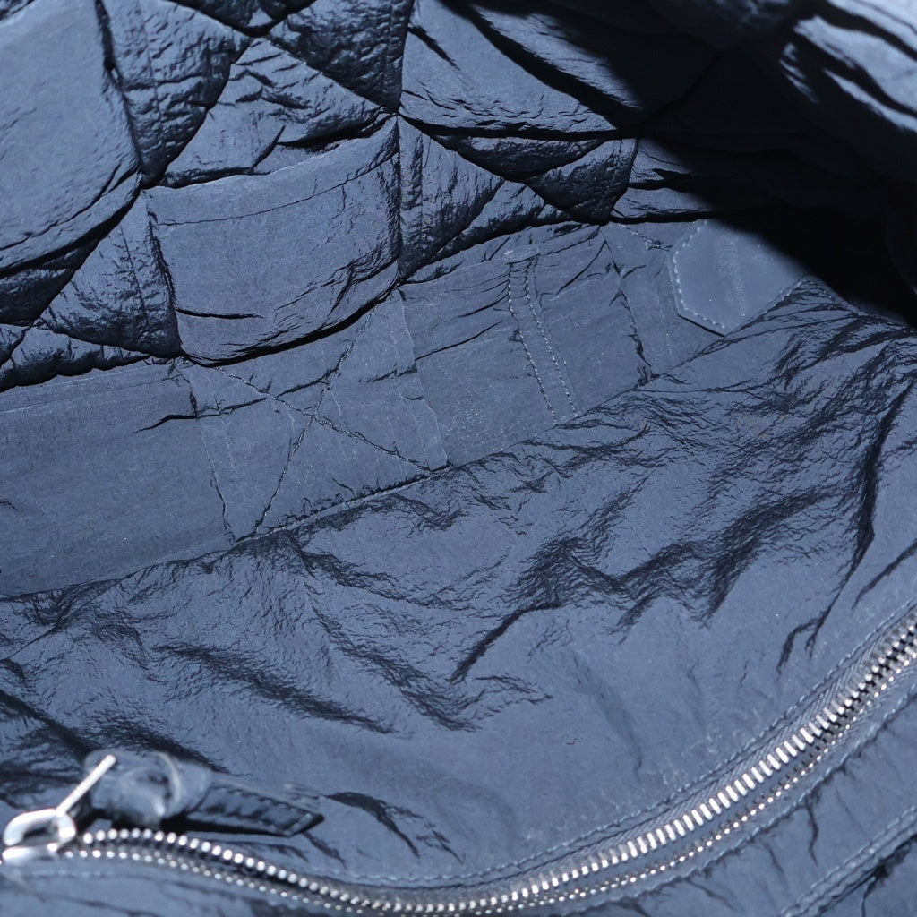 BOTTEGA VENETA(ボッテガヴェネタ) マキシイントレチャート パデット カセット ショルダーバッグ ブラック ナイロン シルバー金具 レディース