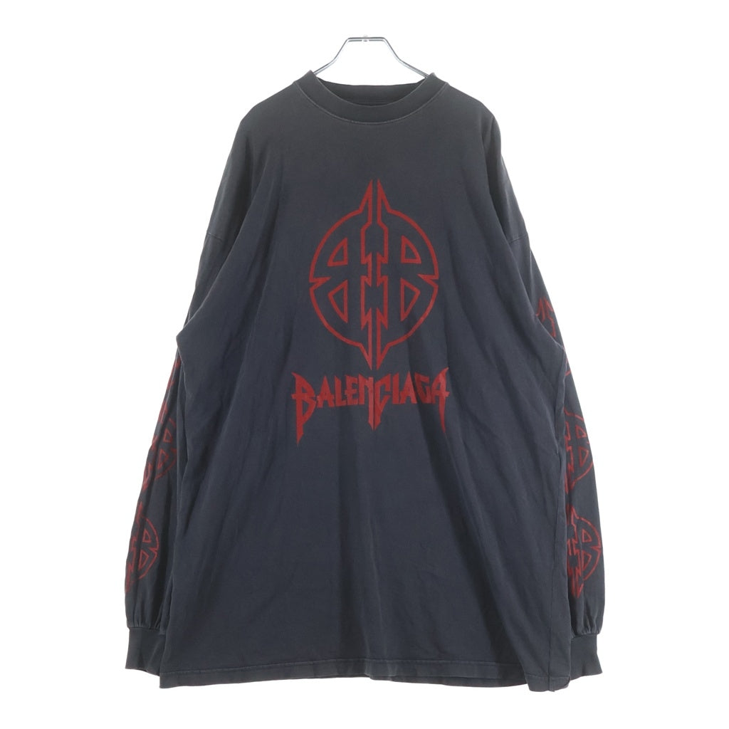 BALENCIAGA(バレンシアガ) 23AW Long Sleeve Metal T-Shirt メタルロゴ ロングスリーブカットソー 長袖Tシャツ グレー