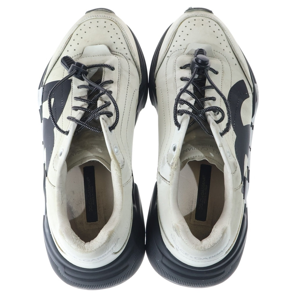 DOLCE & GABBANA(ドルチェアンドガッバーナ) DAYMASTER デイマスター DGロゴプリント レザー ローカットスニーカー ホワイト/ブラック