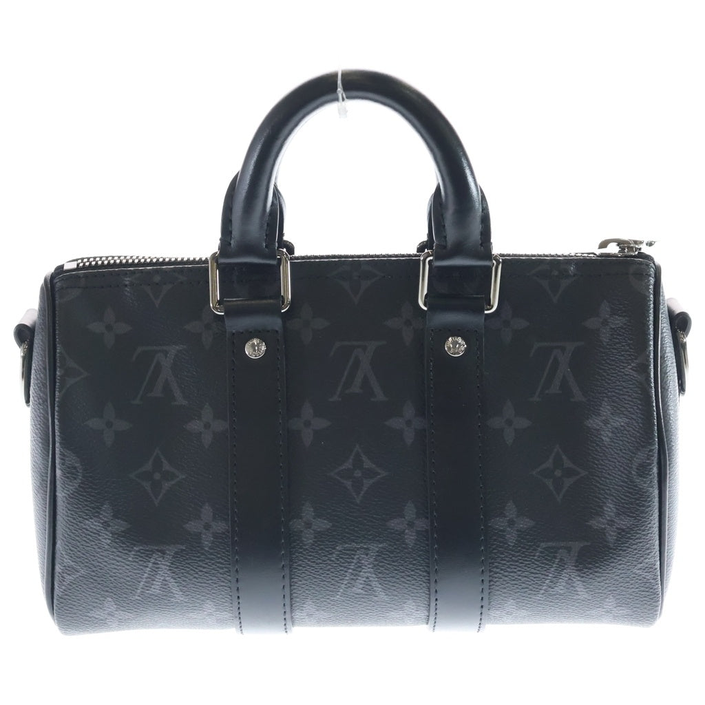LOUIS VUITTON(ルイヴィトン) モノグラムエクリプス シティキーポル 2WAYバッグ ハンドバッグ ショルダーバッグ ボストンバッグ ブラック レザー×PVC M45936 シルバー金具 レディース