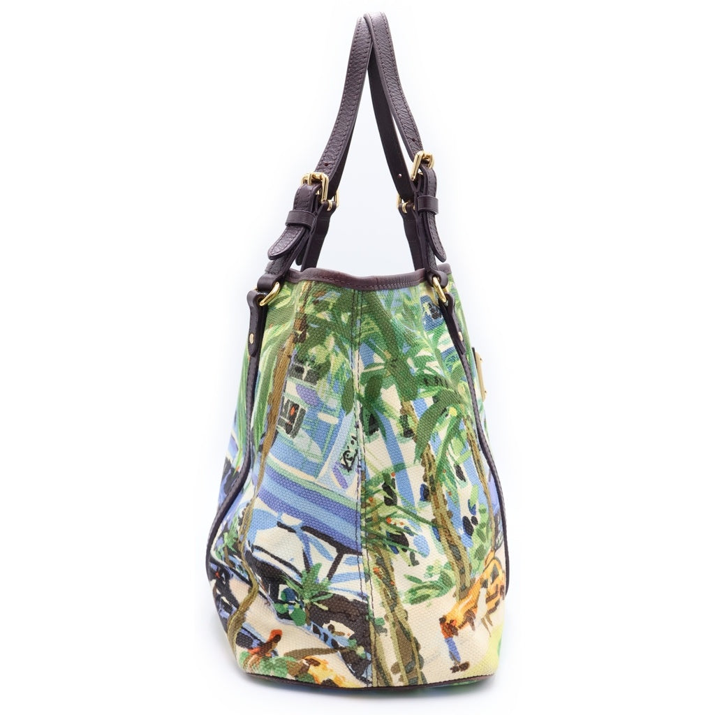 LOUIS VUITTON(ルイヴィトン) アイオール カバPM トートバッグ ハンドバッグ パープル×マルチカラー レザー×キャンバス M93771 ゴールド金具 レディース