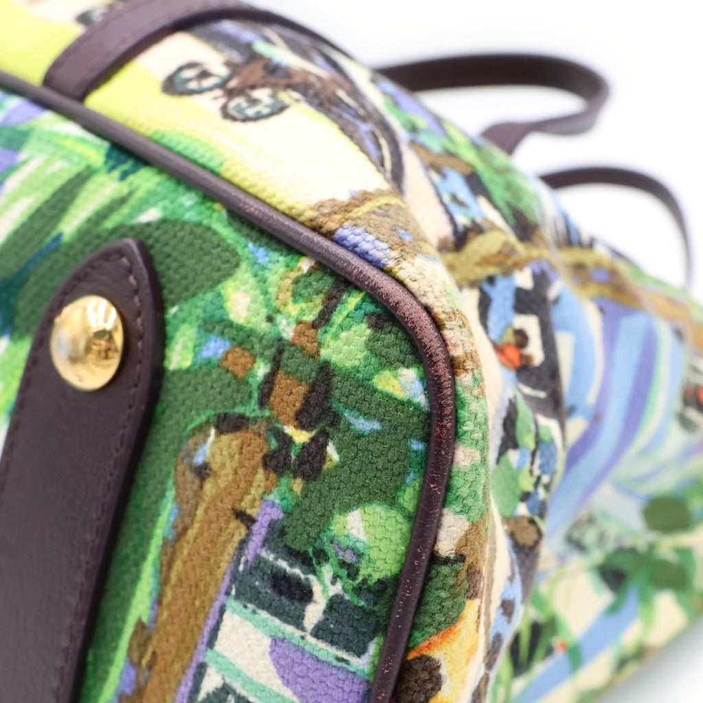 LOUIS VUITTON(ルイヴィトン) アイオール カバPM トートバッグ ハンドバッグ パープル×マルチカラー レザー×キャンバス M93771 ゴールド金具 レディース