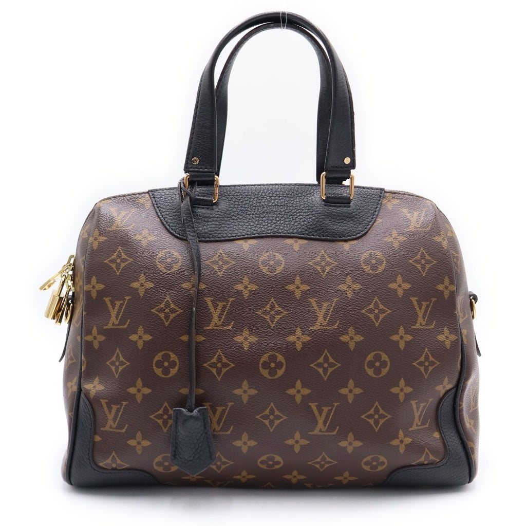 LOUIS VUITTON(ルイヴィトン) モノグラムマカサー レティーロ ハンドバッグ ブラウン×ブラック レザー M50058 ゴールド金具 レディース