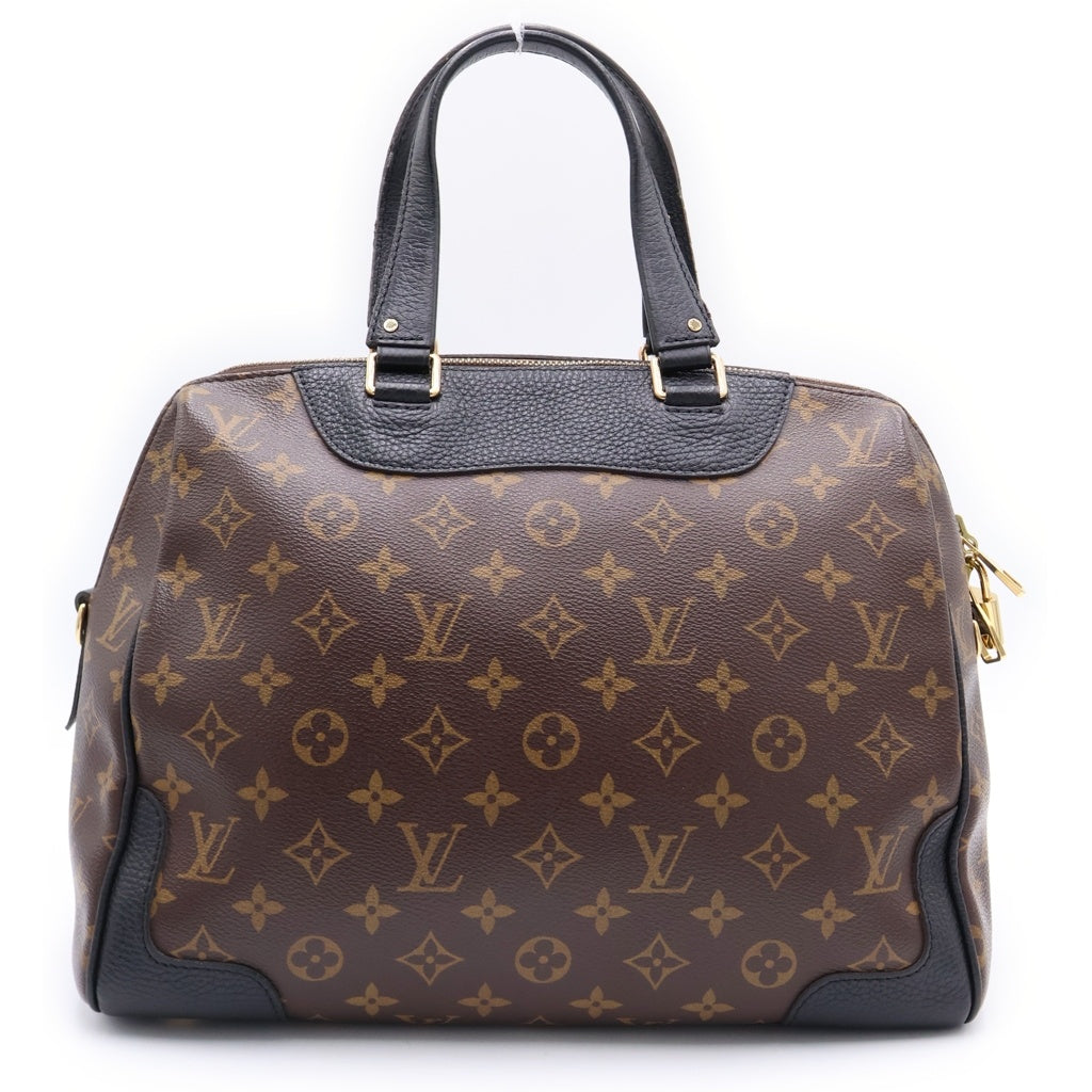 LOUIS VUITTON(ルイヴィトン) モノグラムマカサー レティーロ ハンドバッグ ブラウン×ブラック レザー M50058 ゴールド金具 レディース