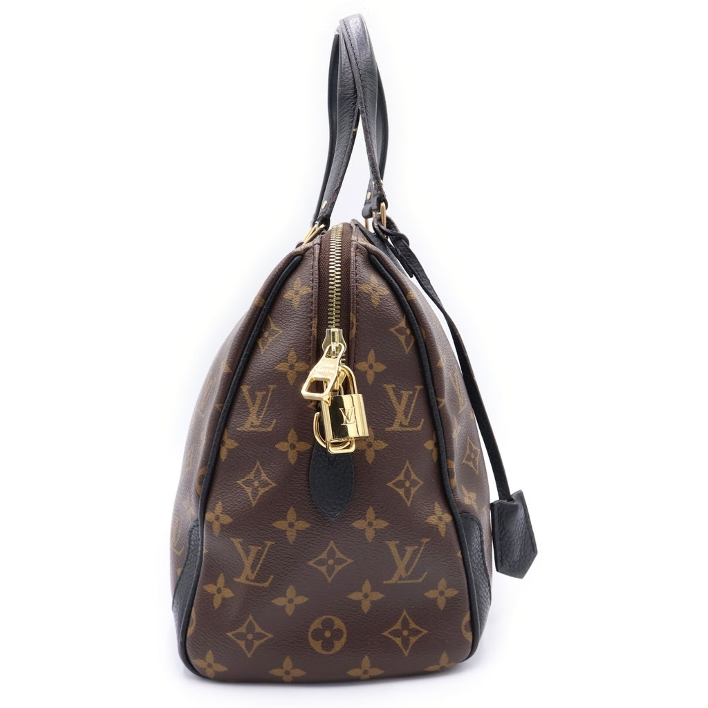 LOUIS VUITTON(ルイヴィトン) モノグラムマカサー レティーロ ハンドバッグ ブラウン×ブラック レザー M50058 ゴールド金具 レディース