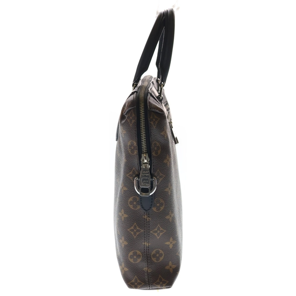 LOUIS VUITTON(ルイヴィトン) ポルトドキュマン ジュール NM モノグラムマカサー PVC レザー 2WAY ハンド ショルダー ビジネスバッグ シルバー金具 ブラウン/ブラック M54019