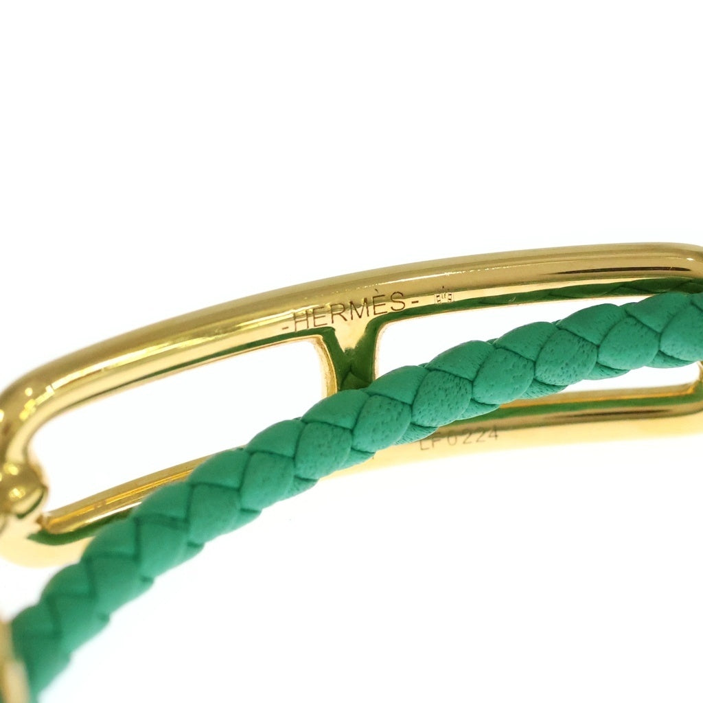 HERMES(エルメス) ルリ ドゥブルトゥール ブレスレット グリーン×ゴールド レディース