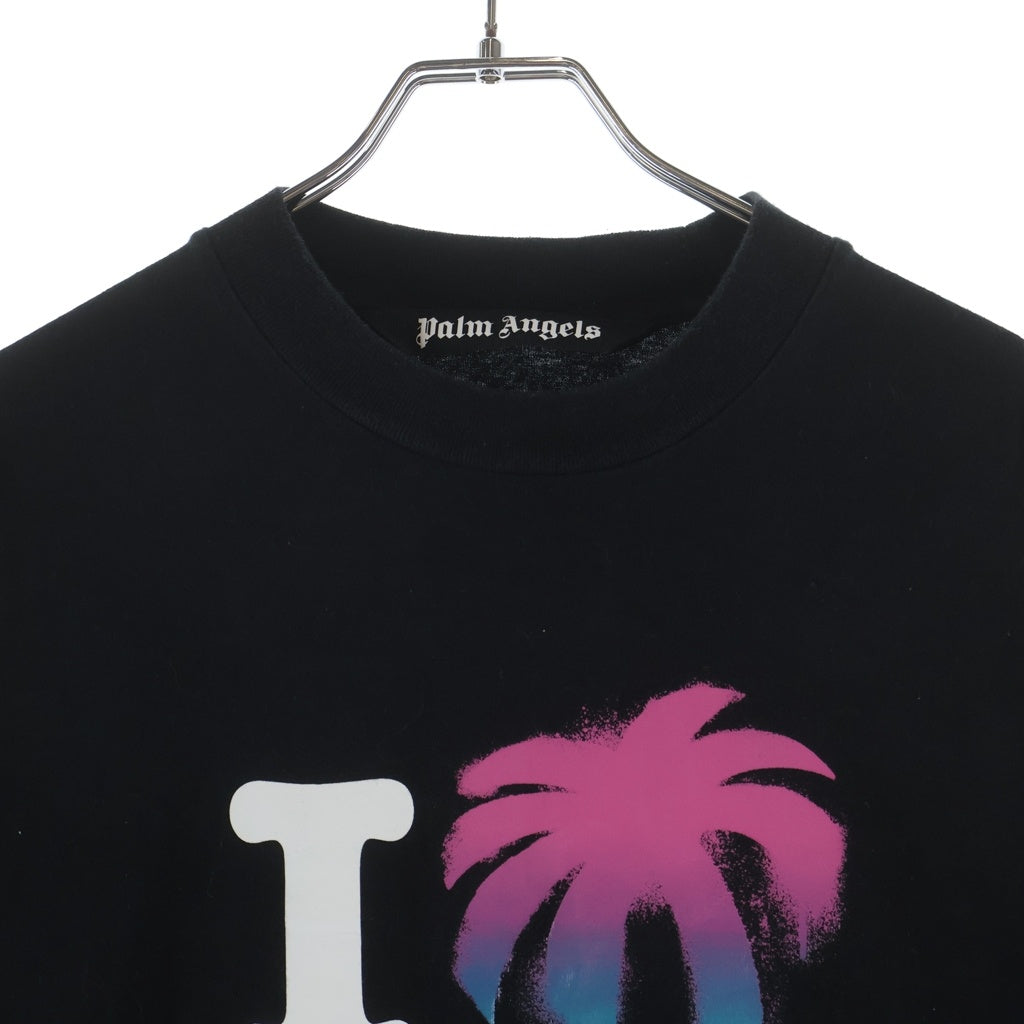 Palm Angels(パームエンジェルス) フロントロゴプリント Tシャツ ブラック #S PMAA066S23JER002