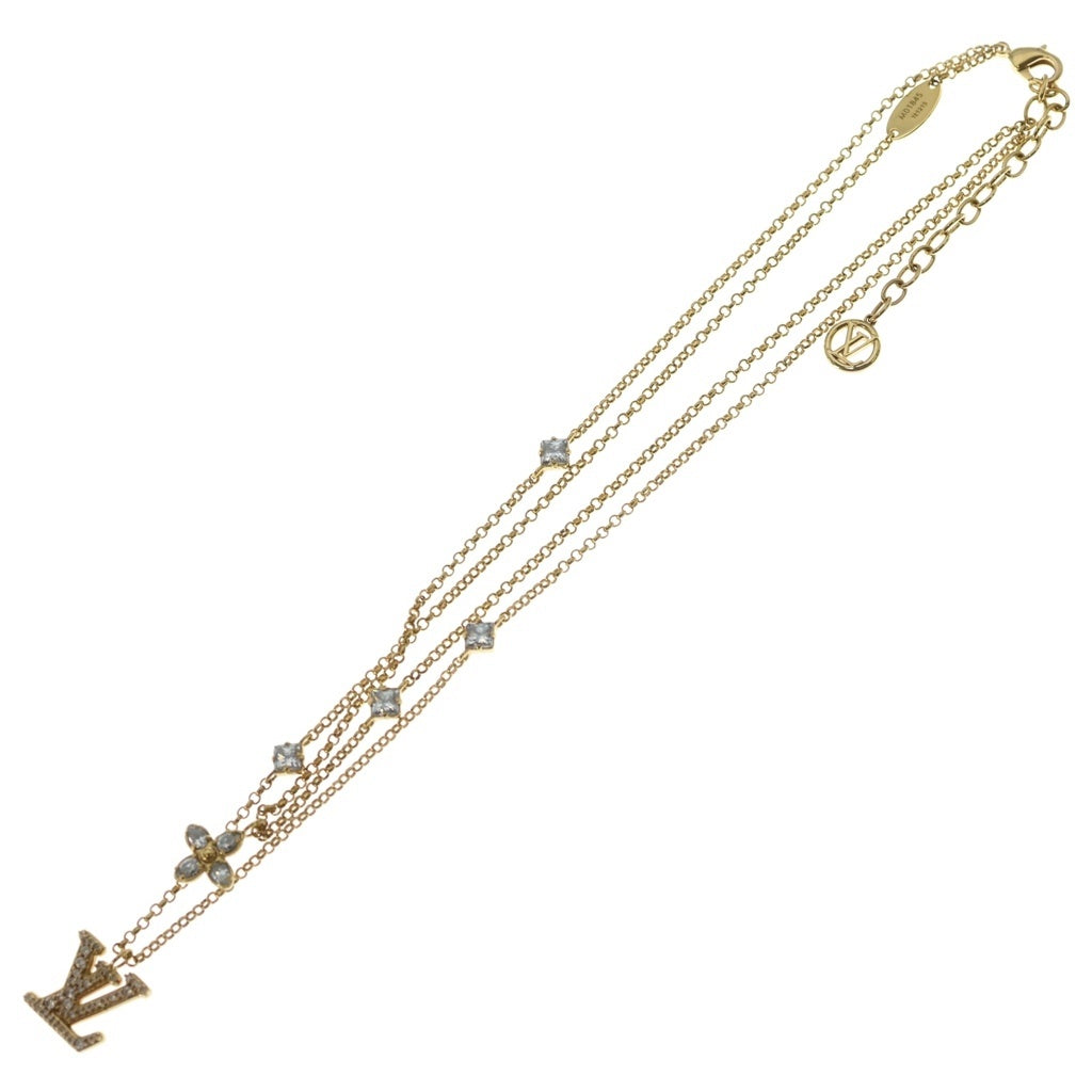 LOUIS VUITTON(ルイヴィトン) レディLV ラインストーン ネックレス M01845 GP ゴールド レディース