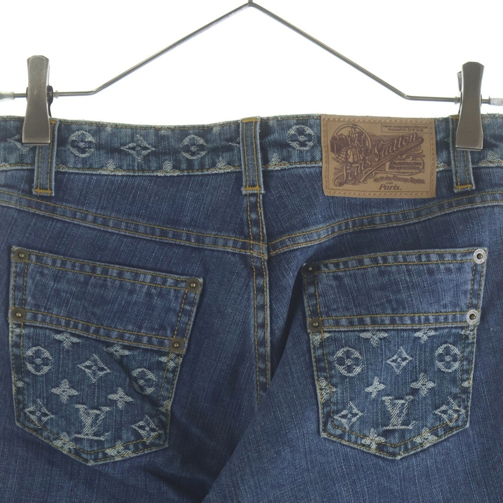 LOUIS VUITTON(ルイヴィトン) モノグラム デニムパンツ インディゴブルー #34 レディース