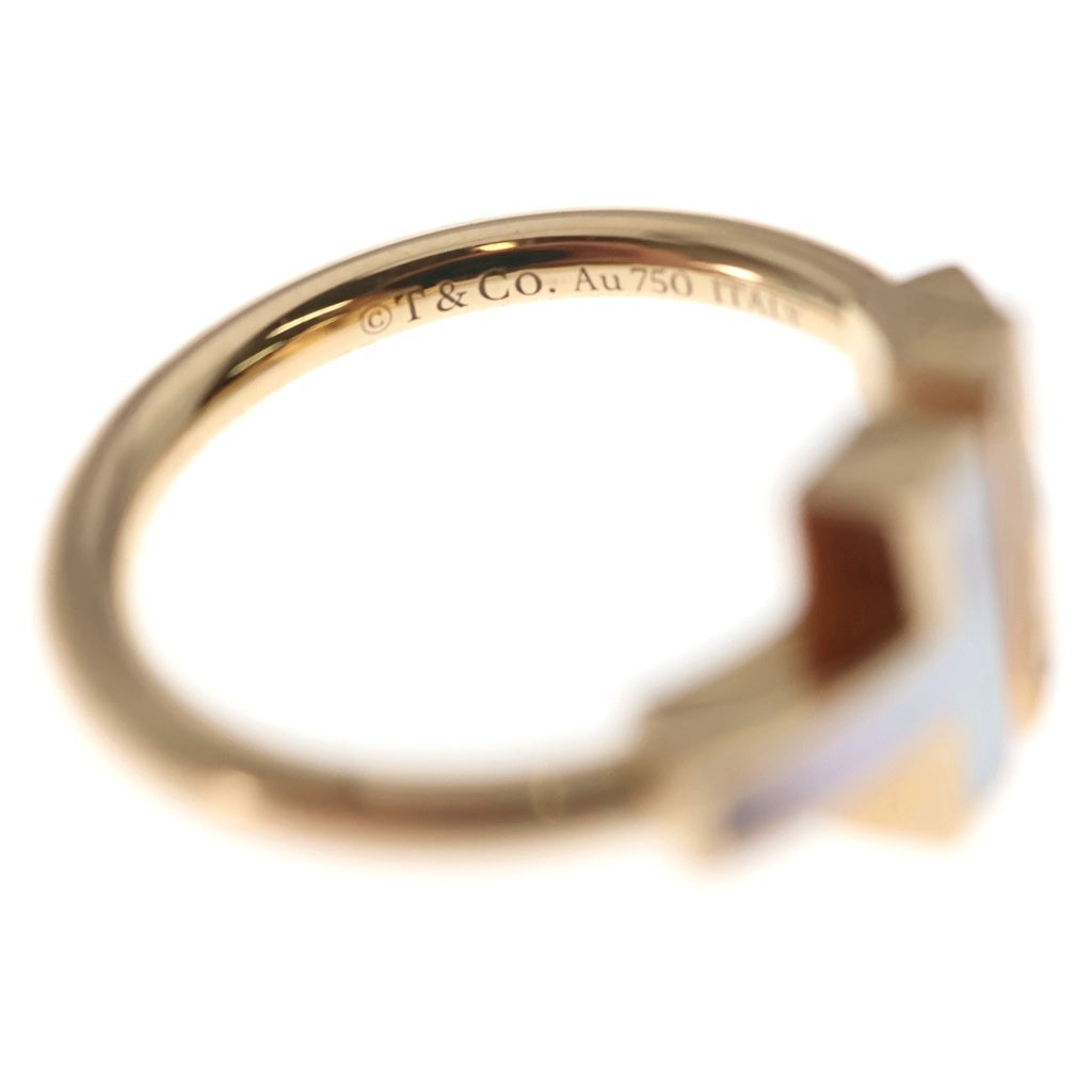 TIFFANY & Co.(ティファニー) Tワイヤー リング マザーオブパール×ダイヤモンド ピンクゴールド PG Au750 K18 指輪 ジュエリー レディース