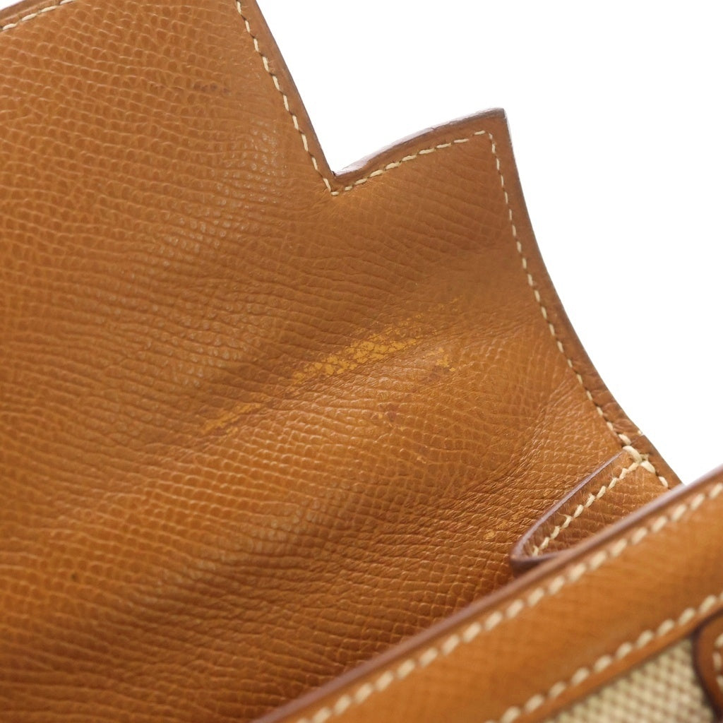 HERMES(エルメス) ケリー28 トワルアッシュ ヴォーガリバー ゴールド金具 2WAY ショルダーバッグ ハンドバッグ 〇U刻印 ナチュラル レディース