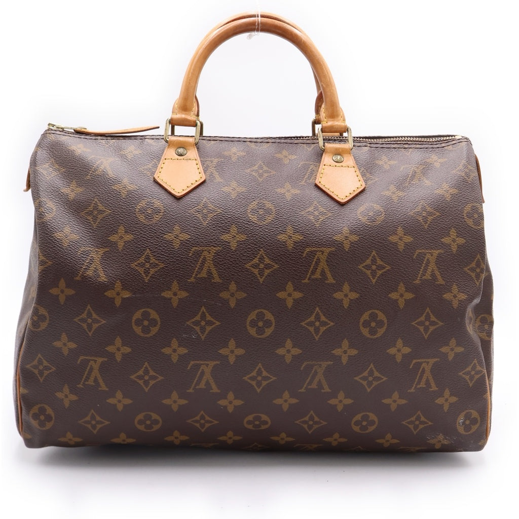 LOUIS VUITTON(ルイヴィトン) モノグラム スピーディ35 ボストンバッグ ハンドバッグ ブラウン レザー×PVC M41107 ゴールド金具 レディース