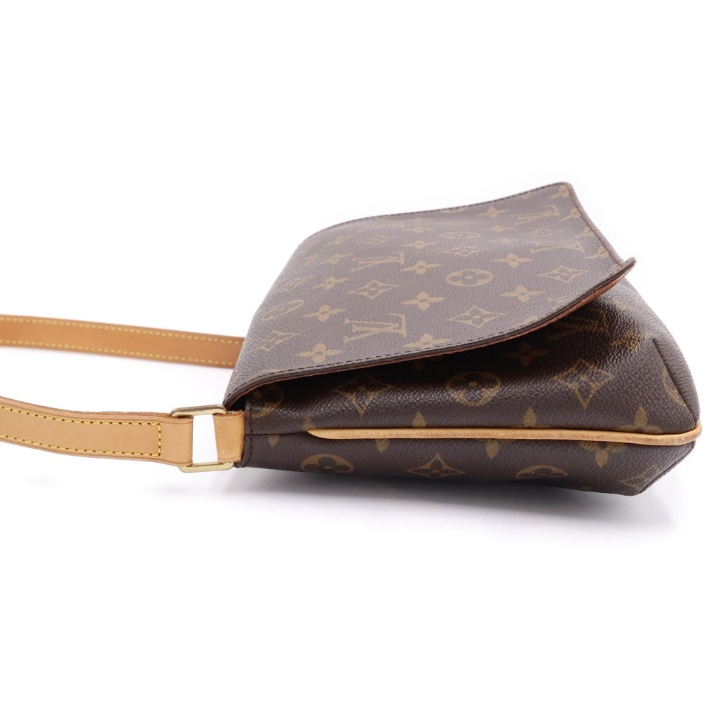 LOUIS VUITTON(ルイヴィトン) モノグラム ミュゼットタンゴ ショルダーバッグ ブラウン レザー×PVC M51257 ゴールド金具 レディース