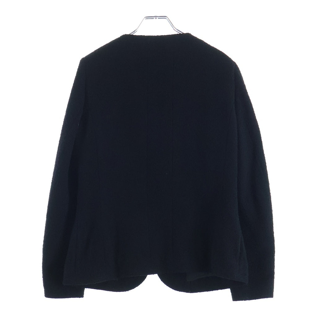CHANEL(シャネル) ウールツイード 5B ノーカラー ジャケット ブラック レディース